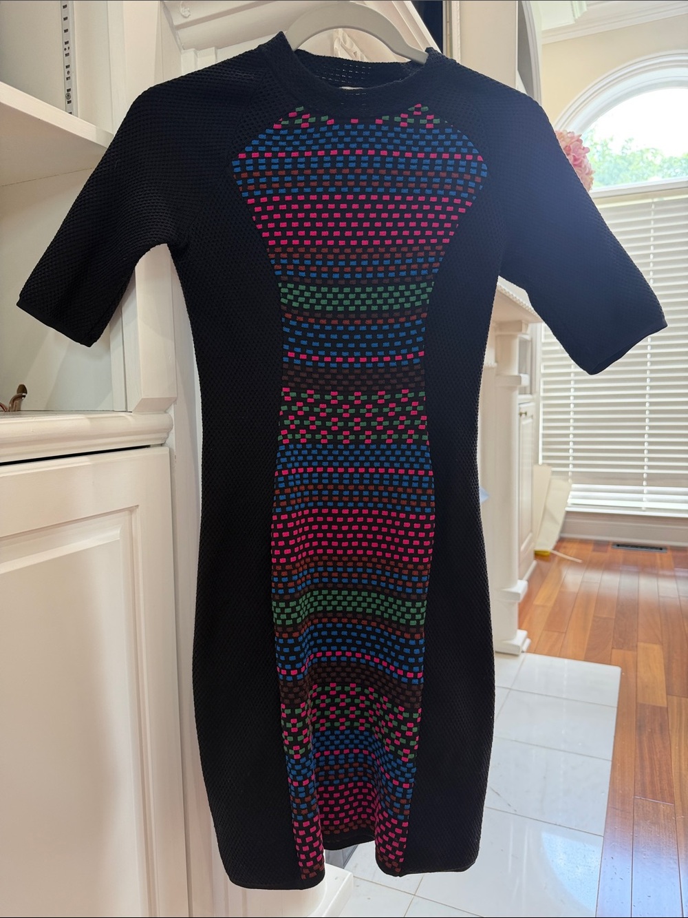 M Missoni Retro Knit Sheath Dress Multi Color Geometric Pattern 38